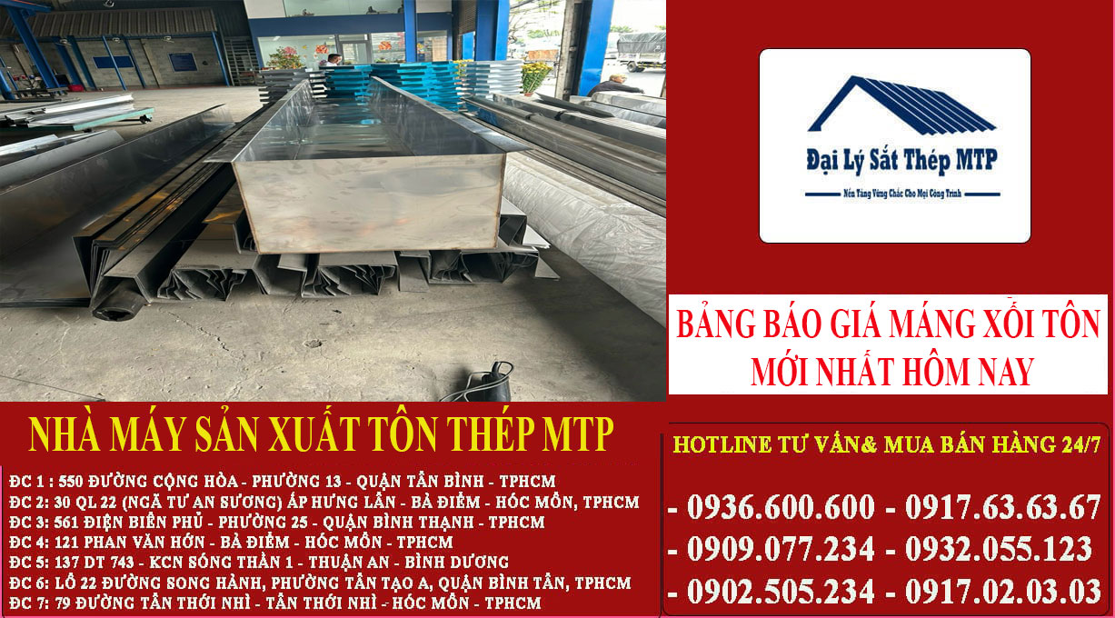 Bảng báo giá máng xối tôn mới nhất hôm nay
