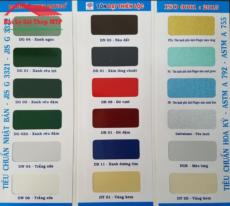 Bảng màu tôn Đại Thiên Lộc