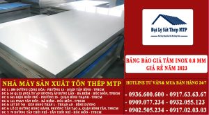 Bảng báo giá Tấm inox 0.8 mm mới nhất năm 2024