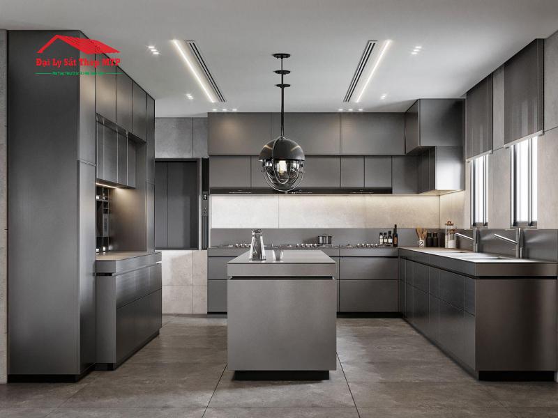 Tấm inox 4mm dùng ốp tủ bếp, kệ bếp