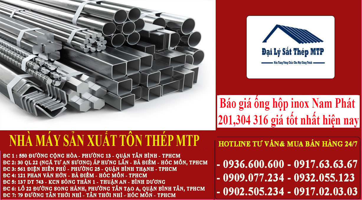 Bảng báo giá ống hộp inox Nam Phát
