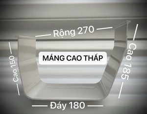 Máng xối nhựa PVC loại cao - thấp