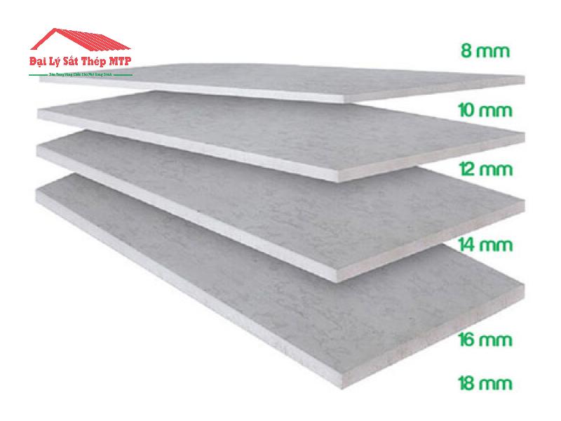 Tấm cemboard đa dạng độ d&agrave;y, đ&aacute;p ứng tốt nhu cầu sử dụng