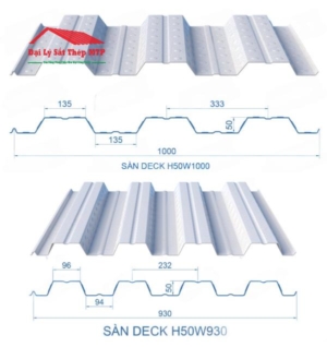 Tấm decking H50W930 và tấm decking H50W1000