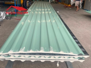 Tôn xốp cách nhiệt Hoa Sen màu xanh ngọc