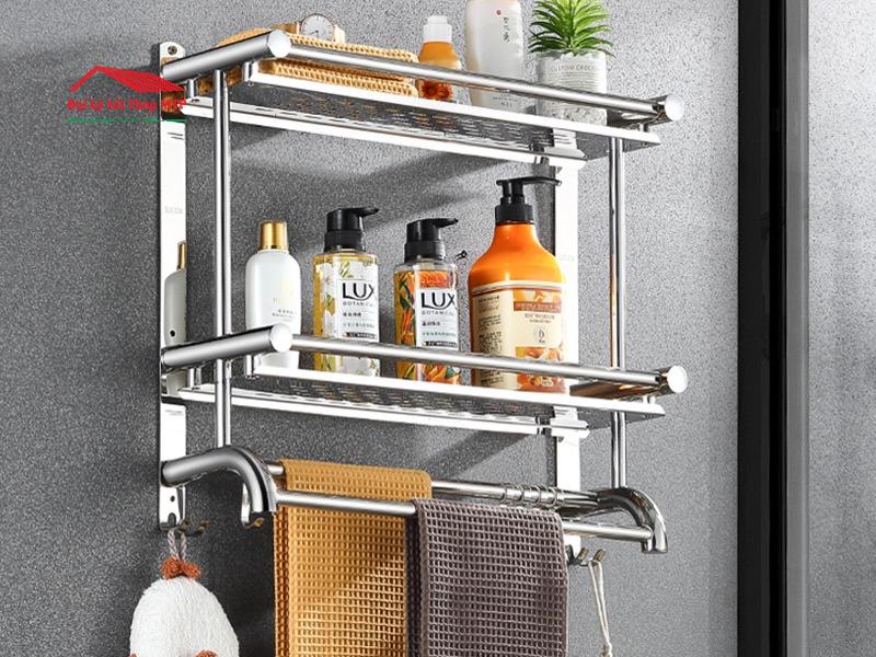 Giá để đồ dùng nhà tắm có sử dụng láp inox D12