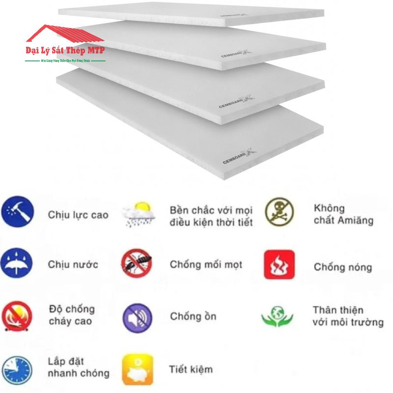 Tấm cemboard X2 chịu nhiệt, chống mối mọt, dễ thi công, chịu lực tốt