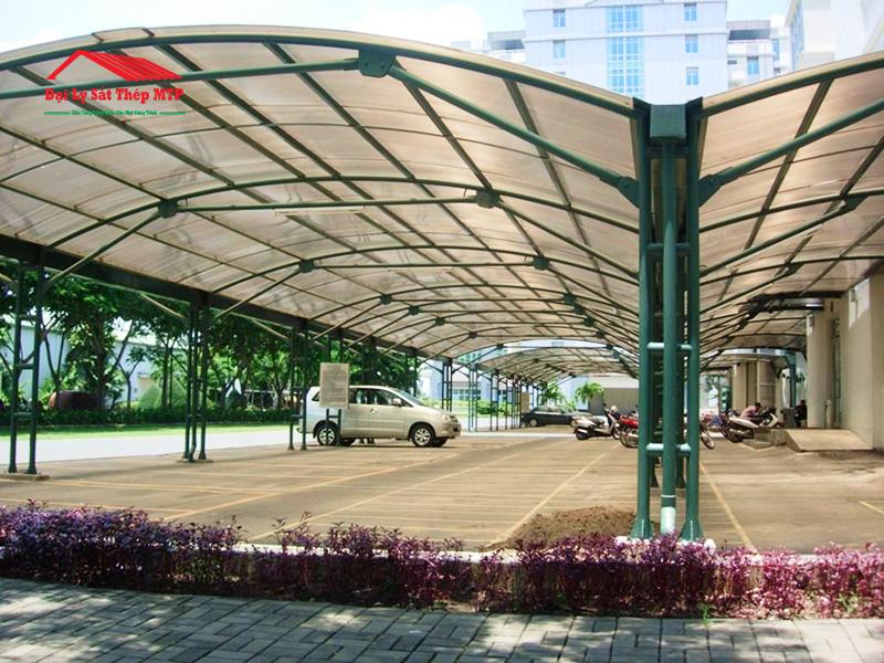 Ứng dụng ống thép phi 141 làm cột trụ cho hệ thống mái che nhà xe